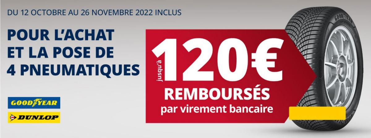PNEUS 120 € REMBOURSES